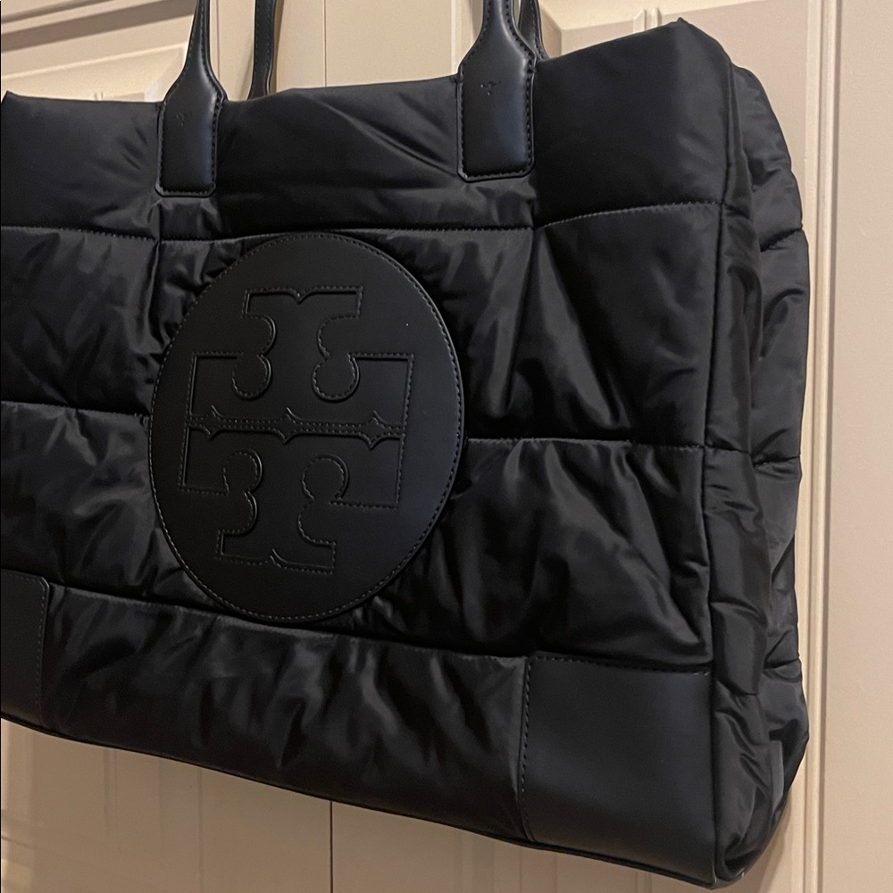 Tory Burch Ella Puffer Tote NEW in Black - Picture 2 of 10